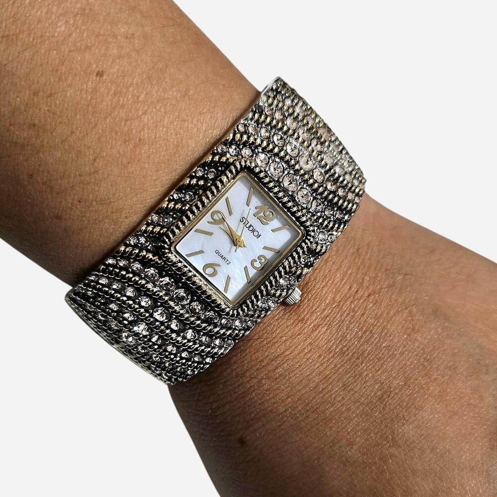 Embassy by gruen studio rhinestone bangle watch